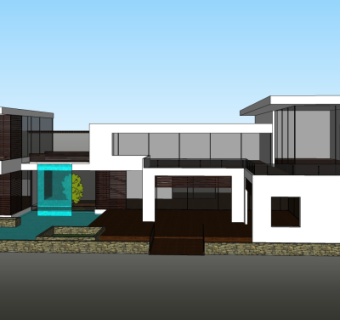 现代住宅外观su模型