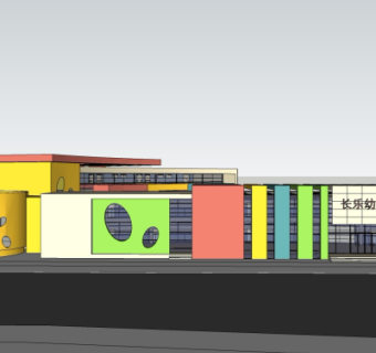 现代幼儿园外观su模型