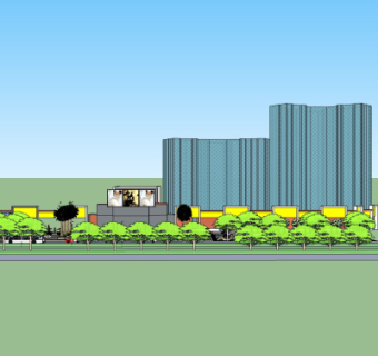 现代商业街su模型
