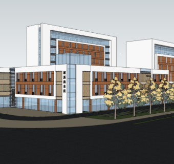 现代商业街su模型