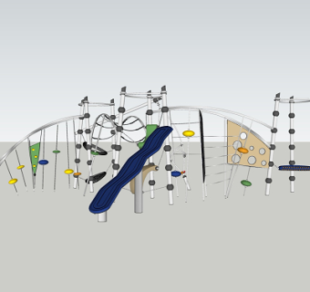 现代儿童游乐设施su模型