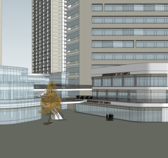 现代商业街su模型