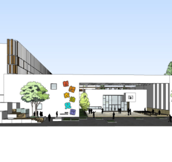 现代幼儿园外观su模型