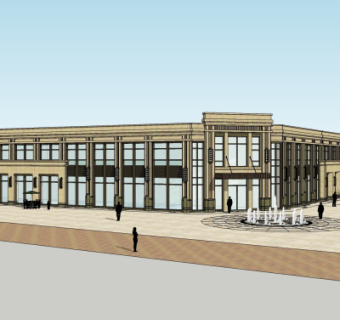 欧式商业街su模型