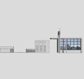 现代小区大门su模型