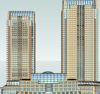 现代高层住宅外观su模型