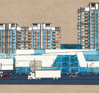 现代商业街su模型