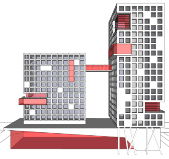 现代高层公寓su模型