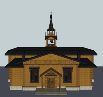 欧式古建寺庙su模型