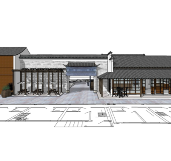 中式古建民房su模型