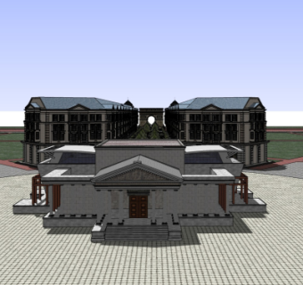 中式古建民房su模型