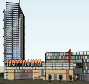 现代商业街su模型