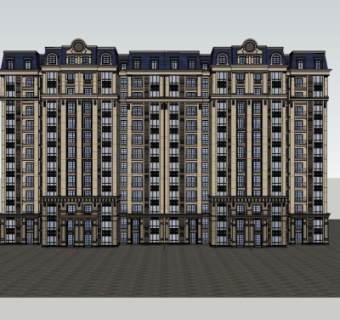 法式高层住宅su模型