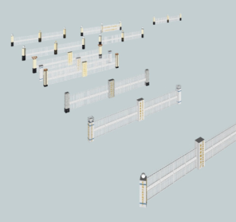 欧式铁艺围栏su模型