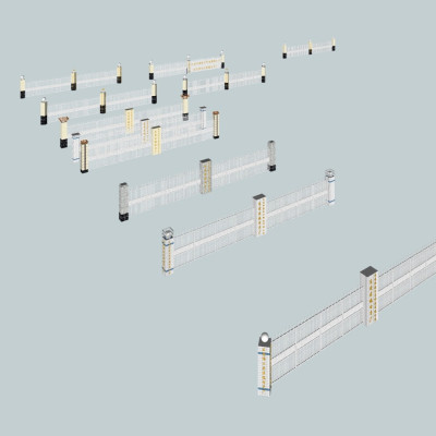 欧式铁艺围栏su模型