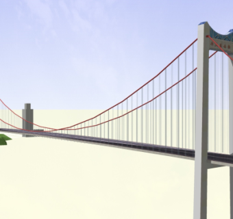 现代跨河大桥su模型