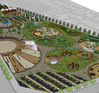 现代公园景观su模型