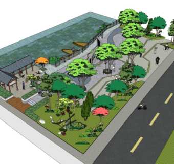 现代公园景观su模型