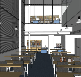 现代图书馆su模型