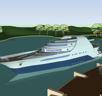 现代快艇su模型