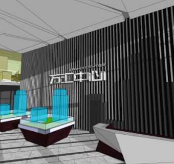 现代售楼处su模型