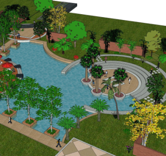 现代园林景观su模型