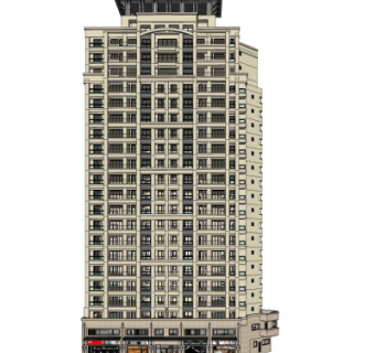 现代高层住宅外观su模型