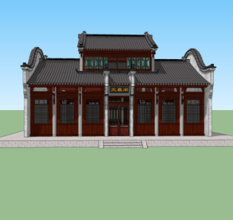 中式文昌阁su模型