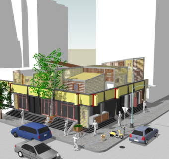 现代文化馆su模型