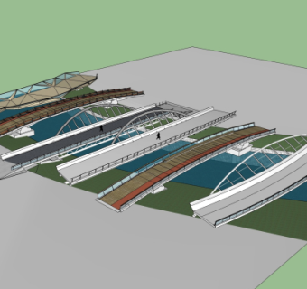 现代桥梁免费su模型