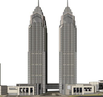 现代高层办公楼su模型