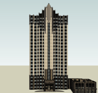 新古典高层公寓楼su模型