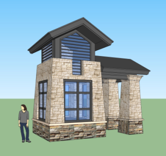 欧式门卫室免费su模型