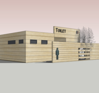 现代公共厕所su模型