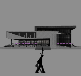 现代办公楼外观su模型