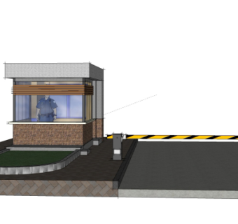 现代停车亭免费su模型