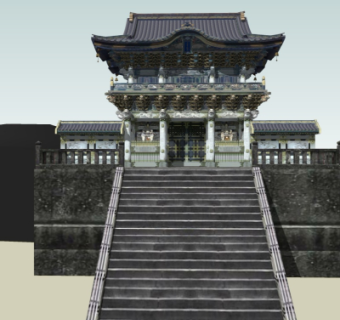 中式古建古庙su模型