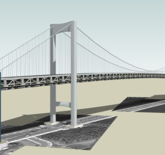 现代石拱桥免费su模型