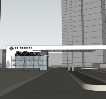 现代住宅小区入口免费su模型