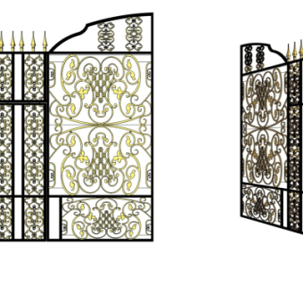 欧式铁艺大门su模型
