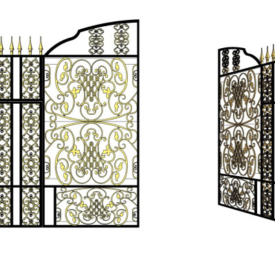 欧式铁艺大门su模型