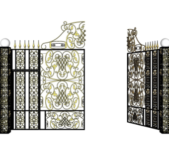 欧式铁艺大门su模型