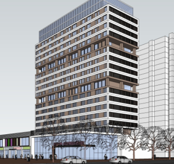 现代商业街su模型