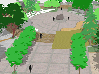 现代公园景观<em>鸟瞰规划</em>3d模型