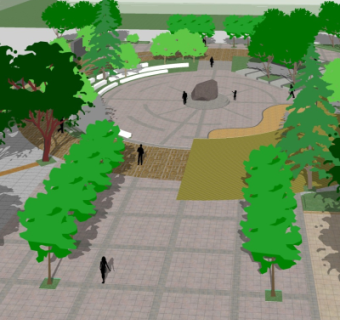 现代公园景观鸟瞰规划3d模型