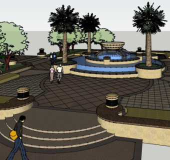 现代园林景观su模型