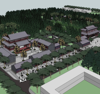 中式古建民房su模型