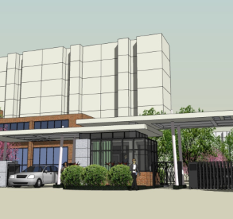 现代住宅小区入口su模型