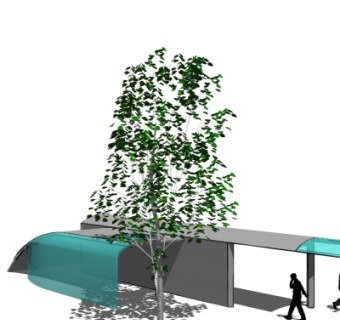 现代亭子免费su模型