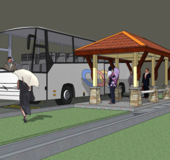 中式小亭子免费su模型